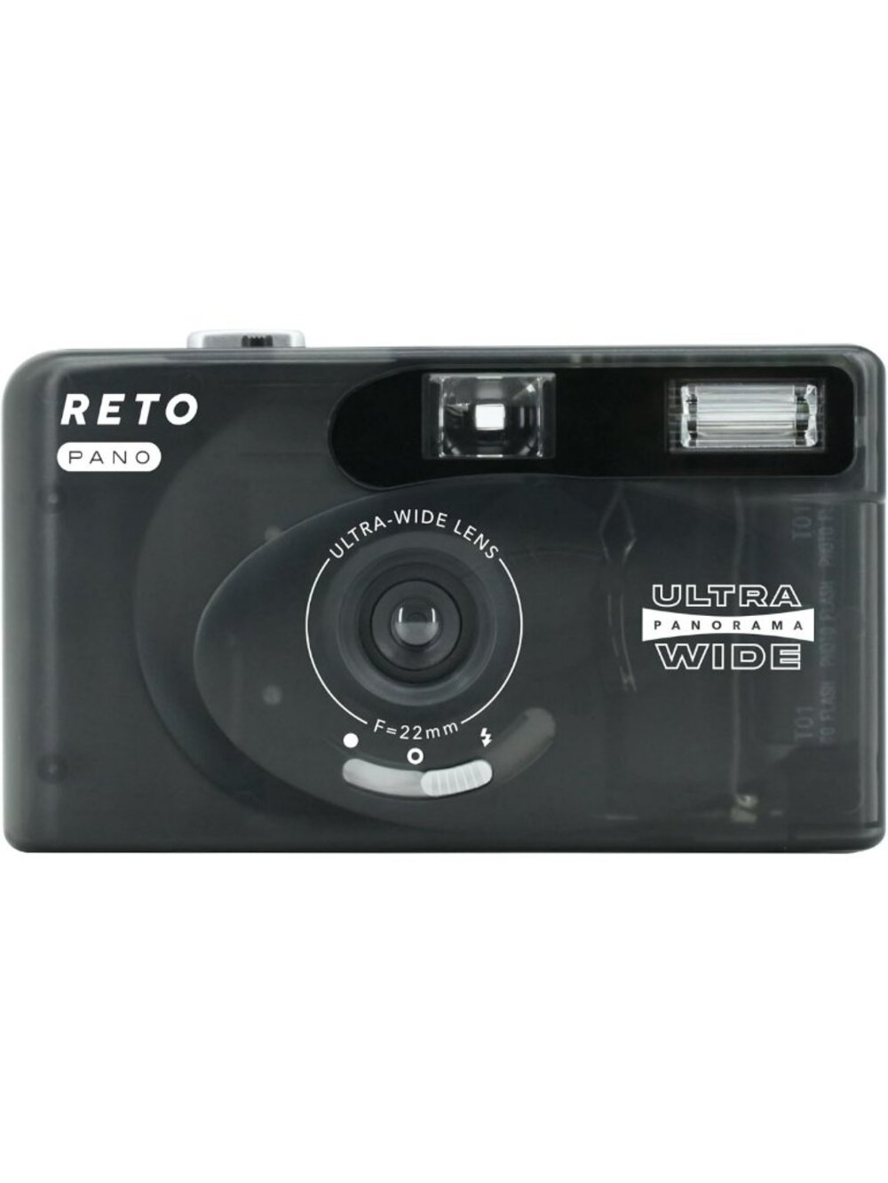 35mm Film Camera with 22mm Wide Lens, Panorama Modes, Built-in Flash, Reusable